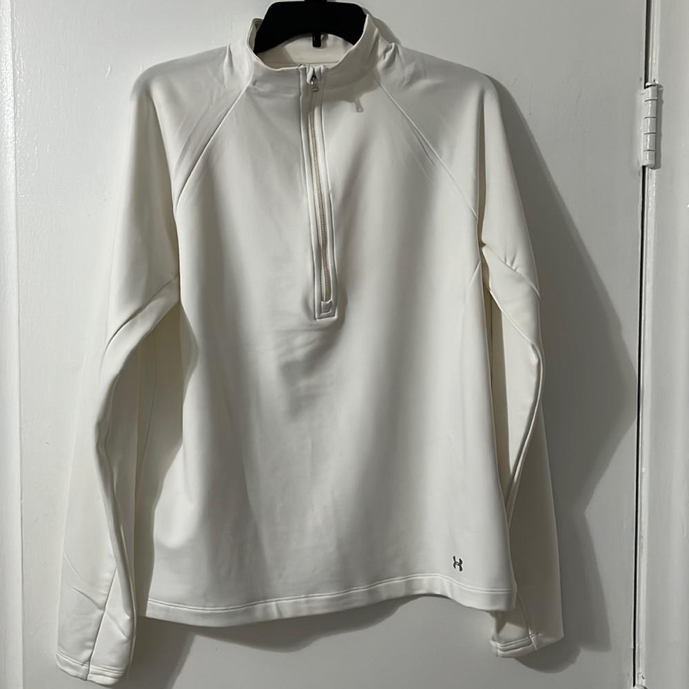 White under armour pull over